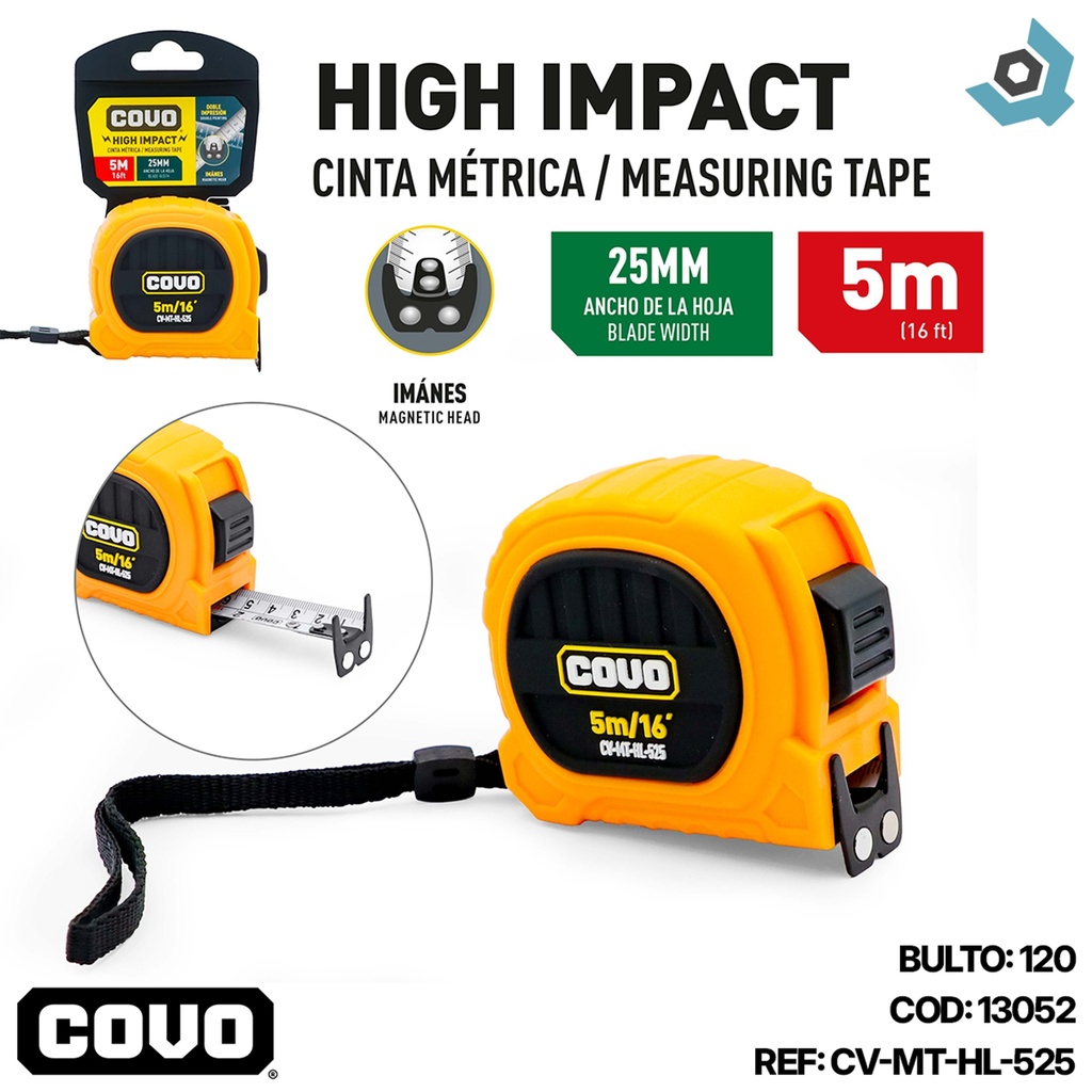 CINTA METRICA 5M ALTO IMPACTO COVO