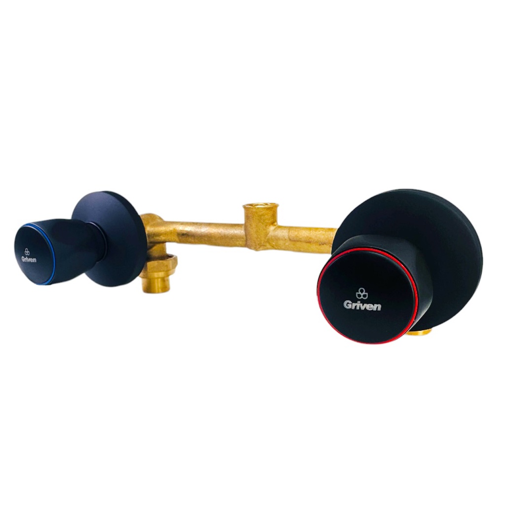 LLAVE DOBLE PARA DUCHA NEGRO MATE GRIVEN