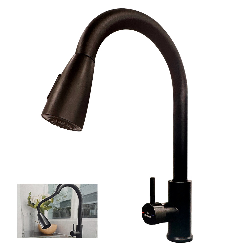GRFIERIA MONOMANDO CON CUELLO EXTENSIBLE NEGRO MATE GRIVEN