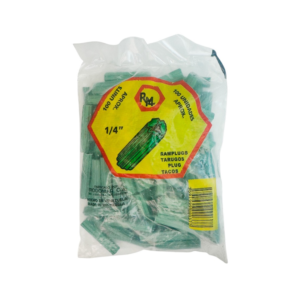 RAMPLUG 1/4" 100 PZAS VERDE RODOMAR