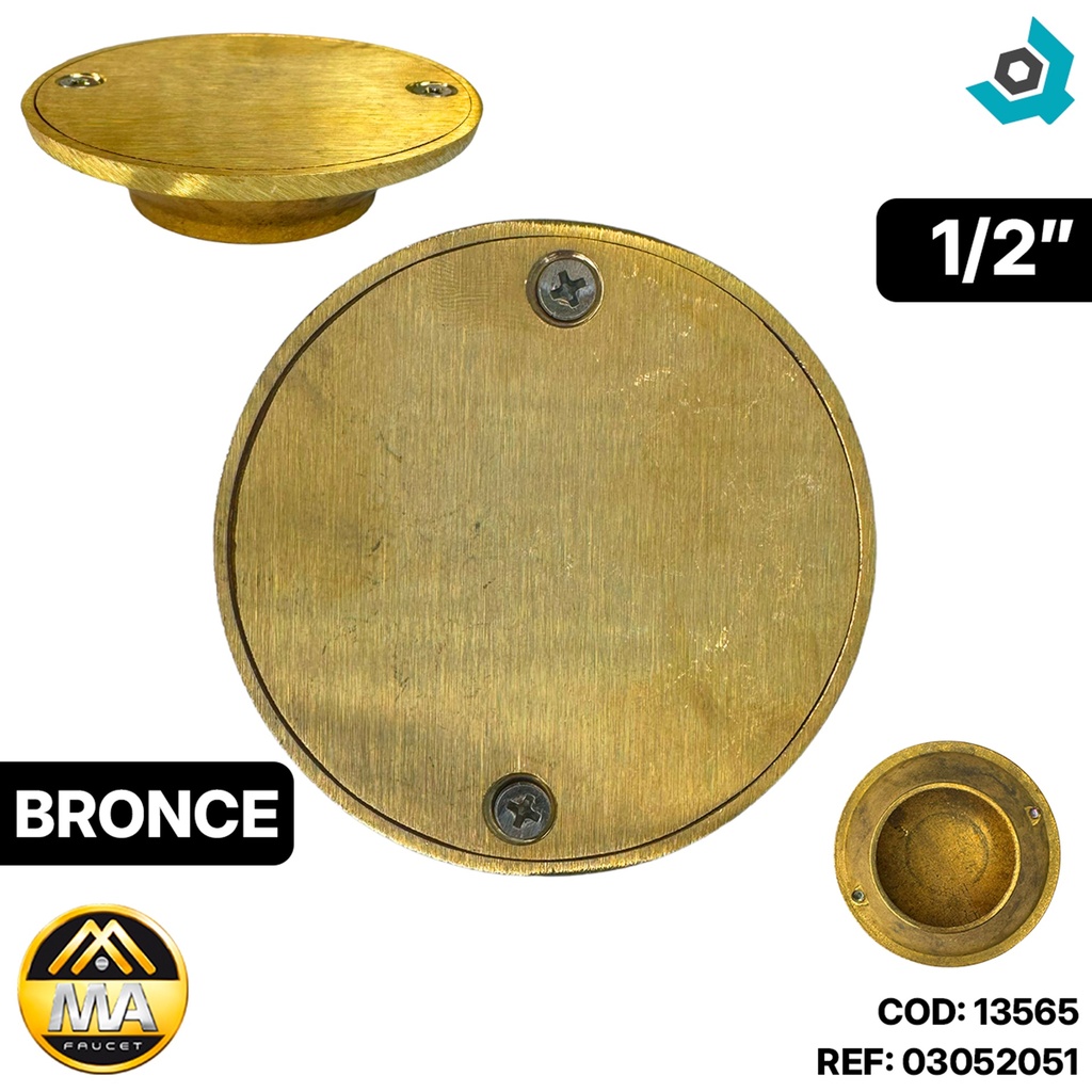 REJILLA DESAGUE DE PISO CIEGA 1 1/2" BRONCE METALES ALEADOS