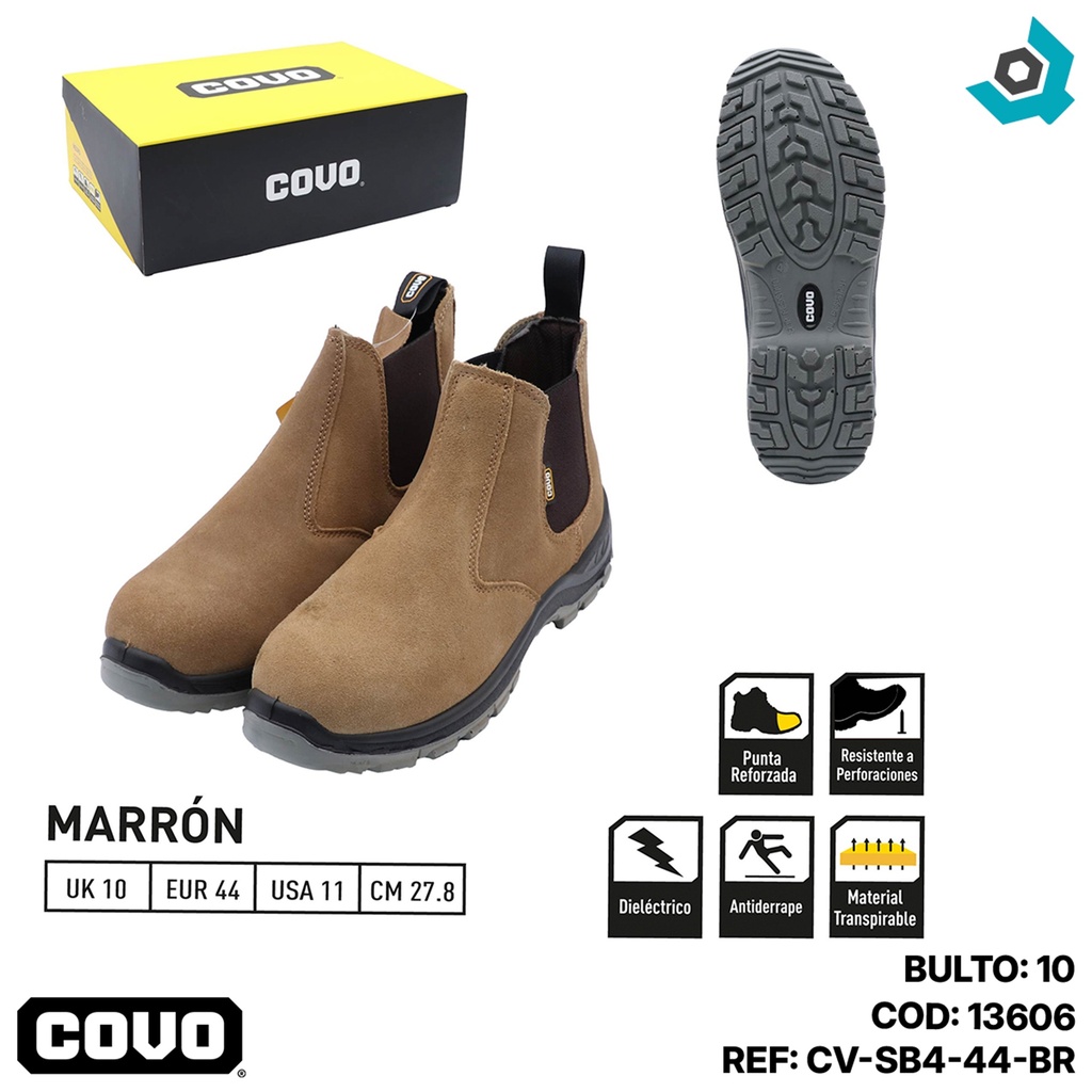 BOTAS DE SEGURIDAD MARRONES TALLA 44 COVO