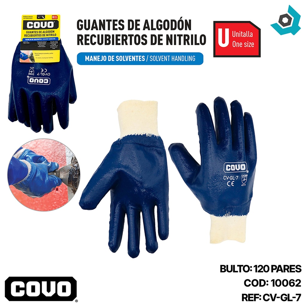 GUANTES DE ALGODON Y NITRILO COVO