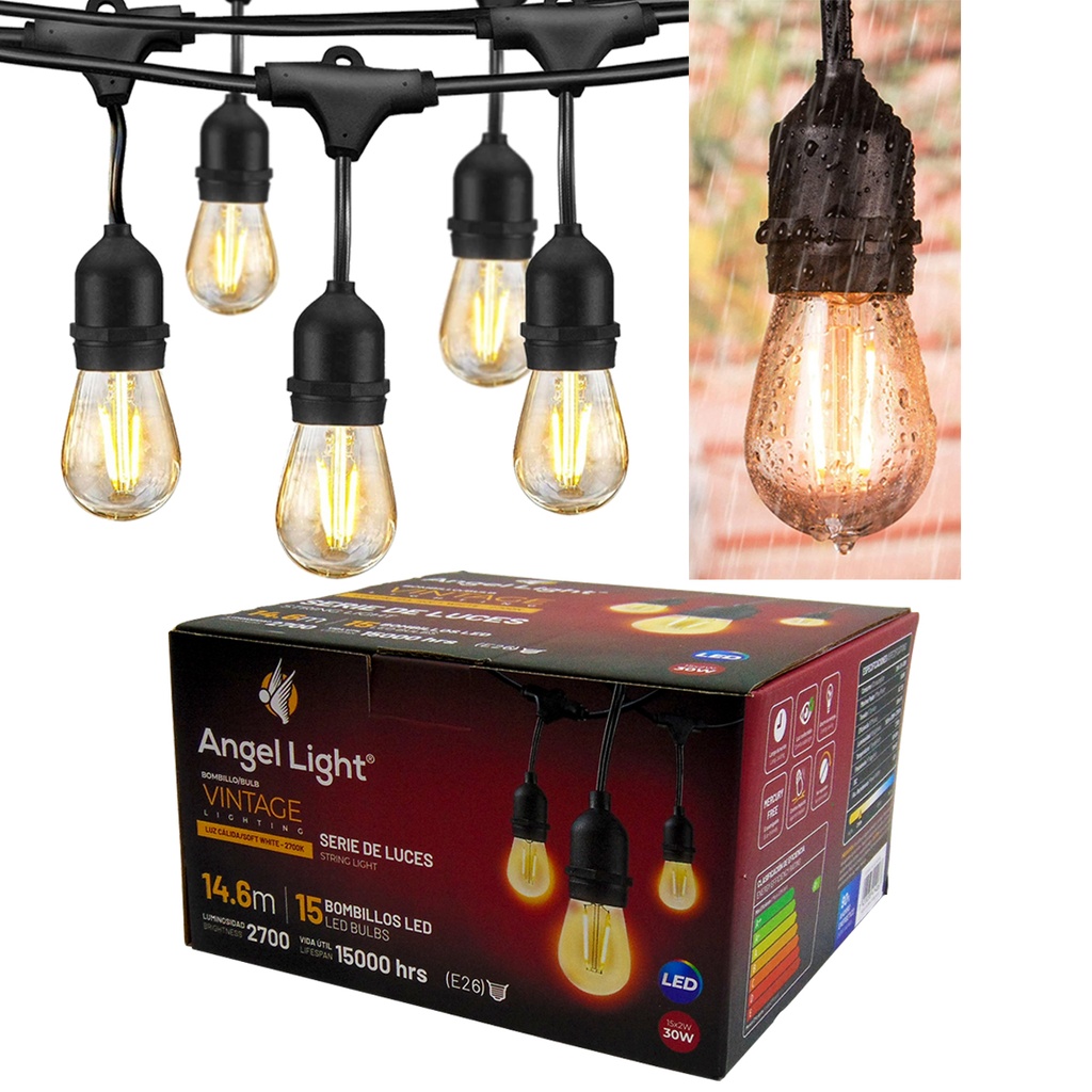 BOMBILLOS LED 2W X 15 PIEZAS VINTAGE ANGEL LIGHT