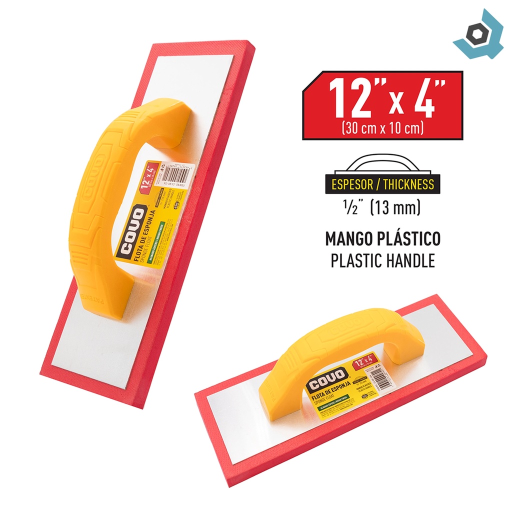 LLANA DE GOMA 12" X 4" ASPERO COVO