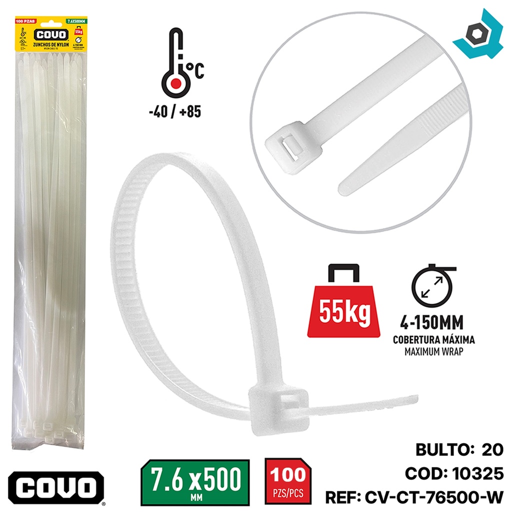 TIRRAJE NYLON BLANCO 7.6-500MM COVO