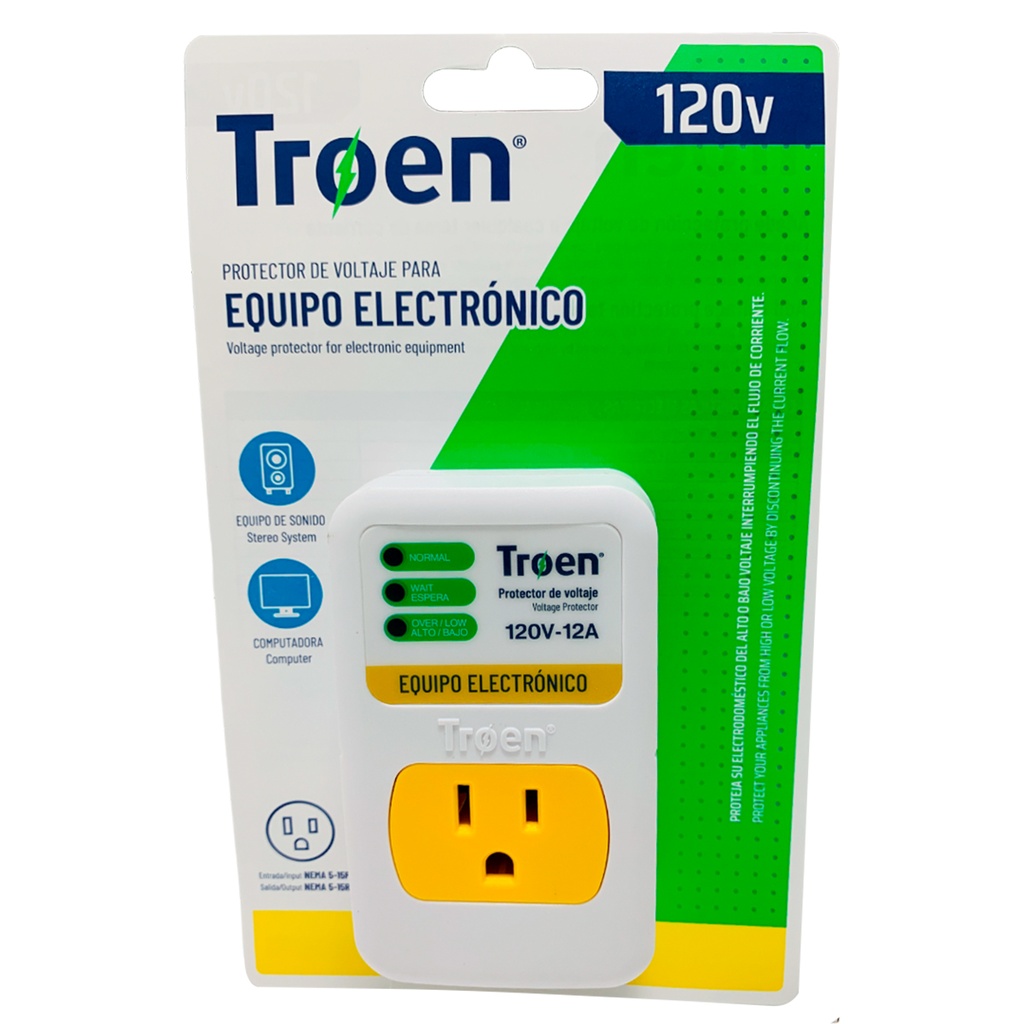 PROTECTOR DE VOLTAJE 120V PARA EQUIPO ELECTRONICO TROEN