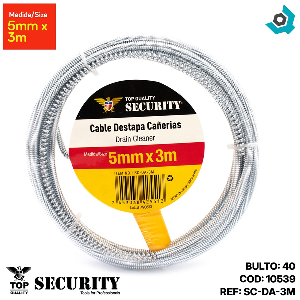 CABLE DESTAPA CANERIA 5MM X 3M SECURITY