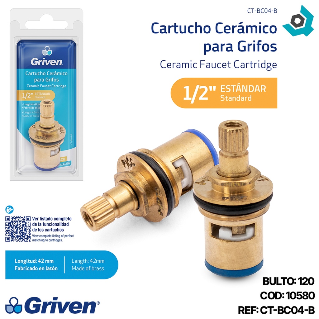 CARTUCHO MONOCONTROL 1/2" PARA GRIFERIAS GRIVEN
