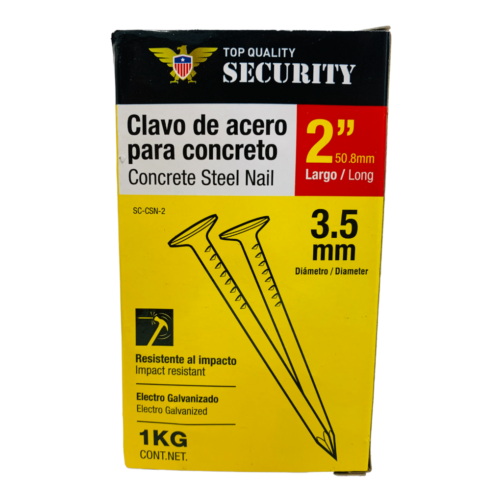 CLAVO DE ACERO PARA CONCRETO 2" SECURITY