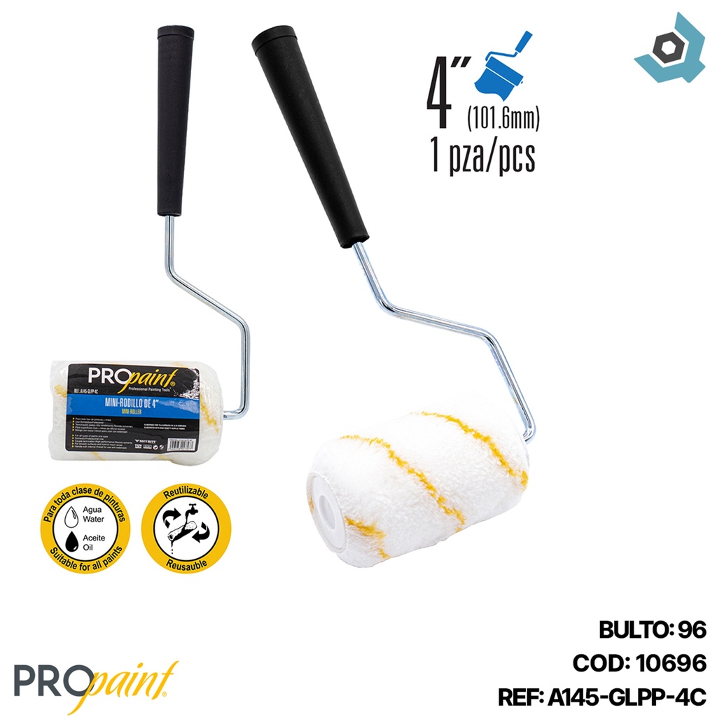 MINI RODILLO PARA PINTAR 4" PRO PAINT