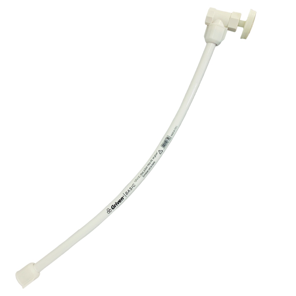 KIT DE MANGUERA Y LLAVE ANGULAR 1/2" X 1/2" GRIVEN BASIC