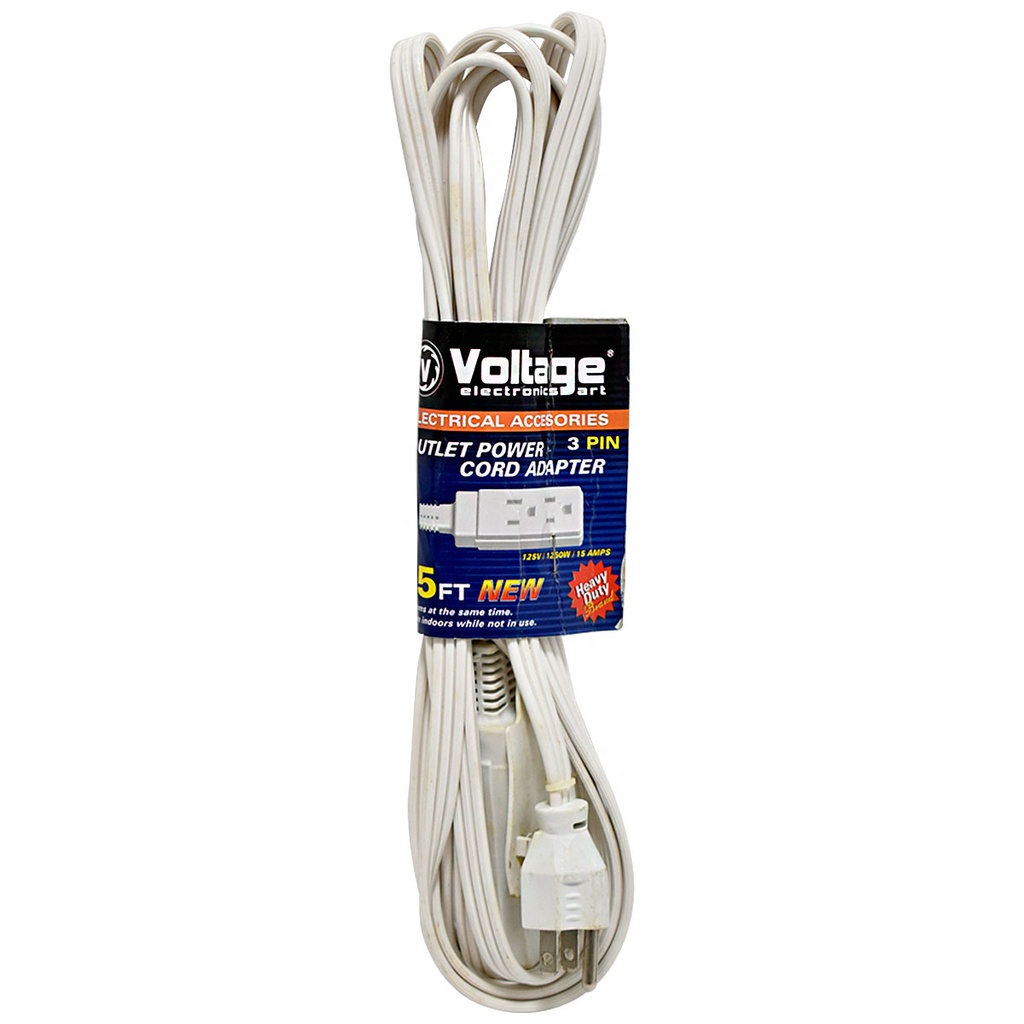 EXTENSION ELECTRICA 15FT 3 TOMAS VOLTAGE