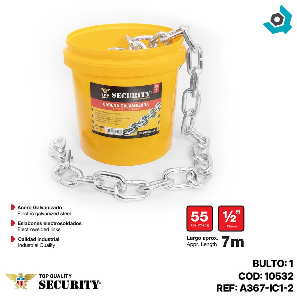 CADENA GALVANIZADA 1/2" SECURITY