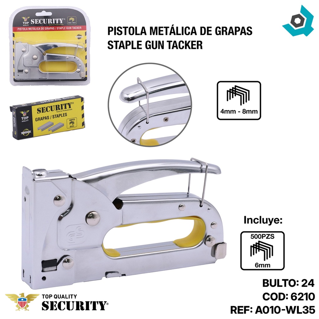 GRAPADORA ACERO 4MM 8MM SECURITY