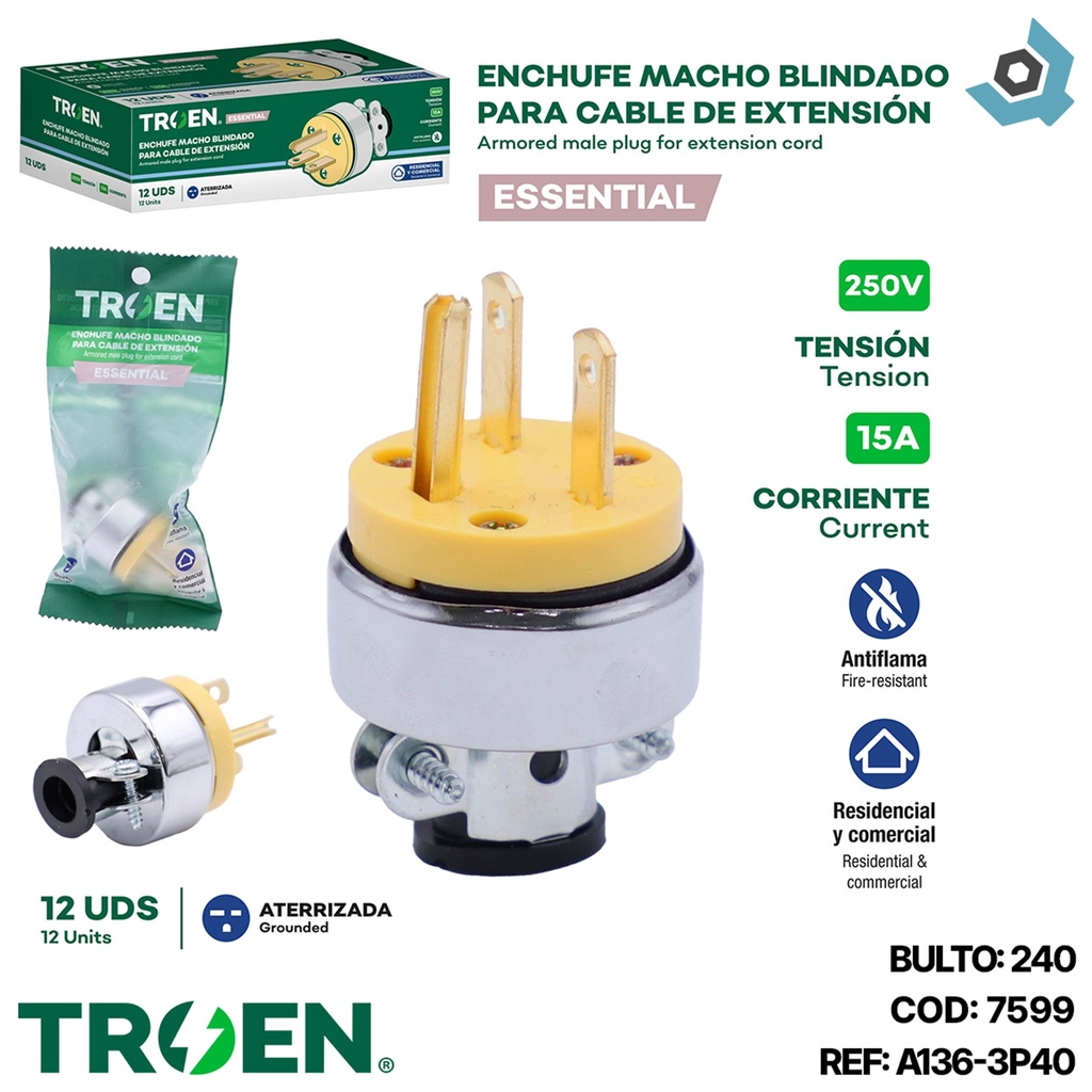 ENCHUFE ELECTRICO CON TIERRA TROEN