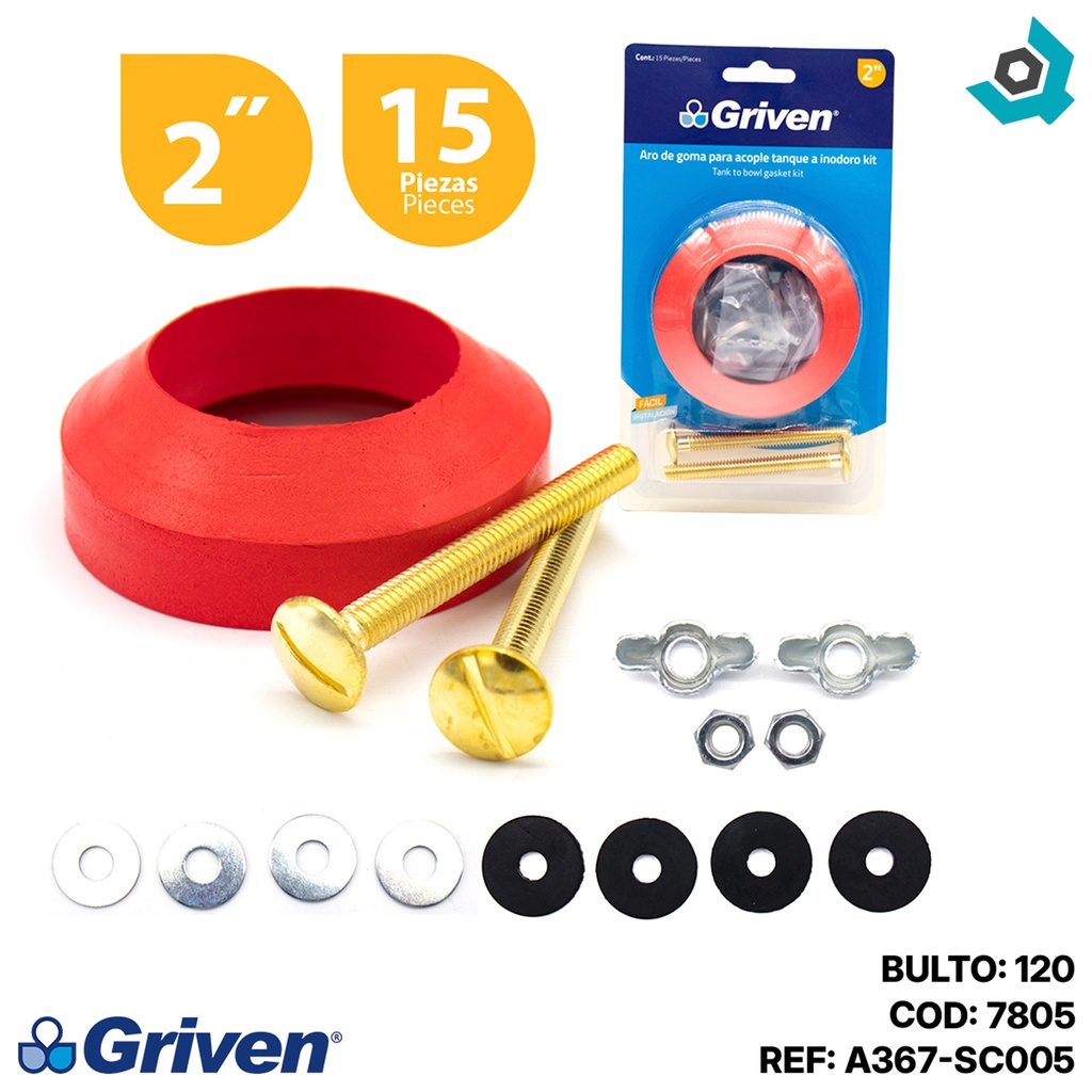 ARO DE GOMA 2" PARA ACOPLE CON TORNILLOS GRIVEN