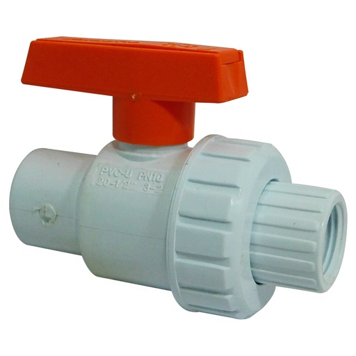 [7901] VALVULA 1/2" DE PVC CON ROSCA TUBRICA