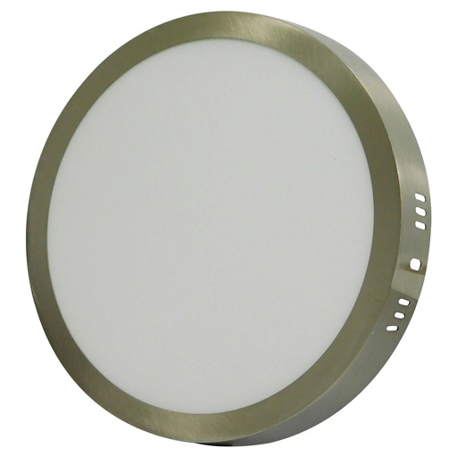 [7905] LAMPARA LED SUPERFICIAL REDONDA 18W NIQUELADA LUZ BLANCA ANGEL LIGHT