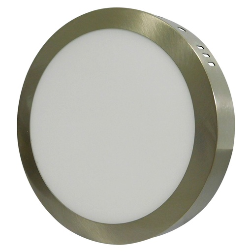 [7906] LAMPARA LED SUPERFICIAL REDONDA 12W NIQUELADA LUZ BLANCA ANGEL LIGHT