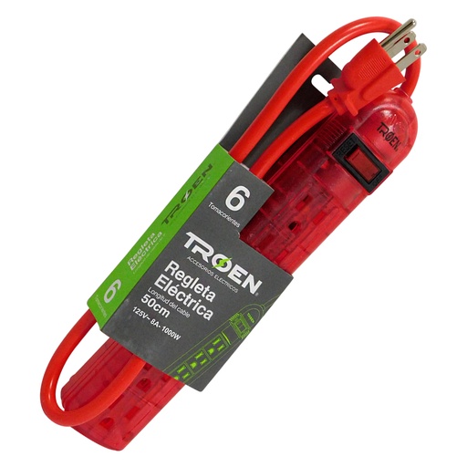 [7988] REGLETA ELECTRICA 6 TOMAS 50CM TROEN