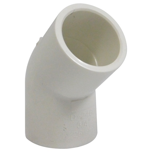 [8018] CODO 45GR PVC PRES 3/4" BLANCO TUBRICA