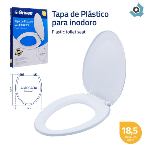 [8089] ASIENTO PARA INDORO 18.5" BLANCO ALARGADO GRIVEN