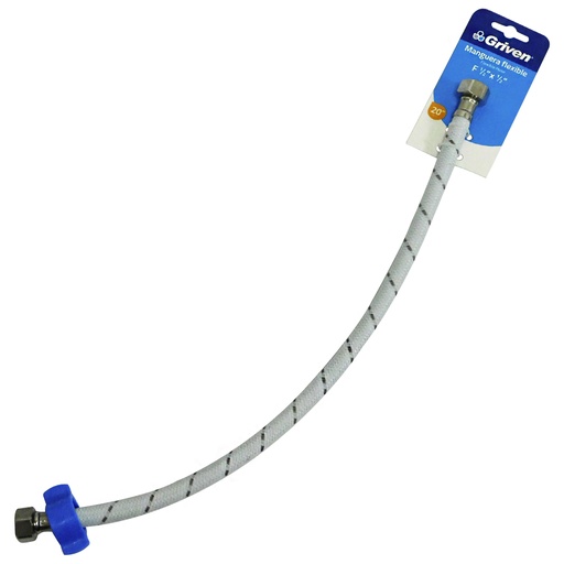[8090] MANGUERA FLEXIBLE 50CM 1/2" X 1/2" PARA PLOMERIA GRIVEN