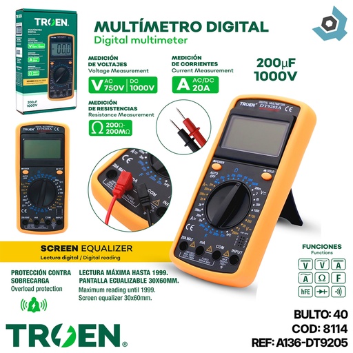 [8114] PROBADOR DE VOLTAJE DIGITAL TROEN
