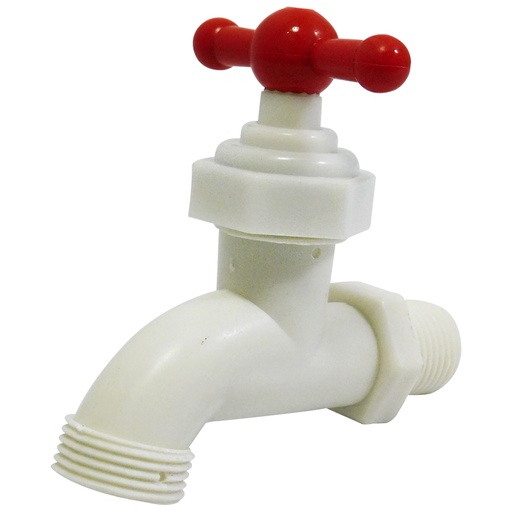 [8135] LLAVE DE CHORRO 1/2" X 3/4" PVC SIN PICO GRIVEN