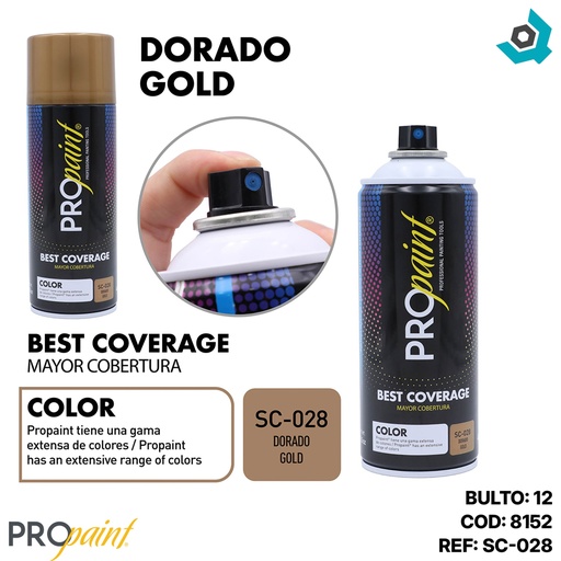 [8152] PINTURA EN SPRAY DORADO PRO PAINT