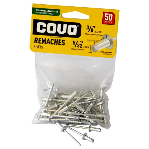[8169] REMACHES 5/32" X 3/8" 50 PIEZAS COVO