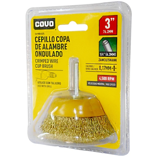 [8184] DISCO CEPILLO COPA DE ALAMBRE 3" X 1/4" COVO