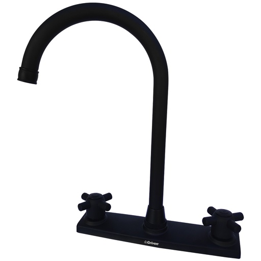 [8258] GRIFERIA PARA FREGADERO 8" MANIJA CRUZ GRIVEN BLACK