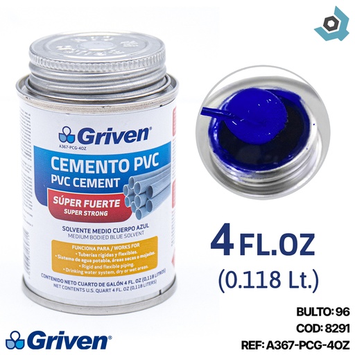 [8291] SOLDADURA PVC CONDICIONES HUMEDAS 4ONZ GRIVEN