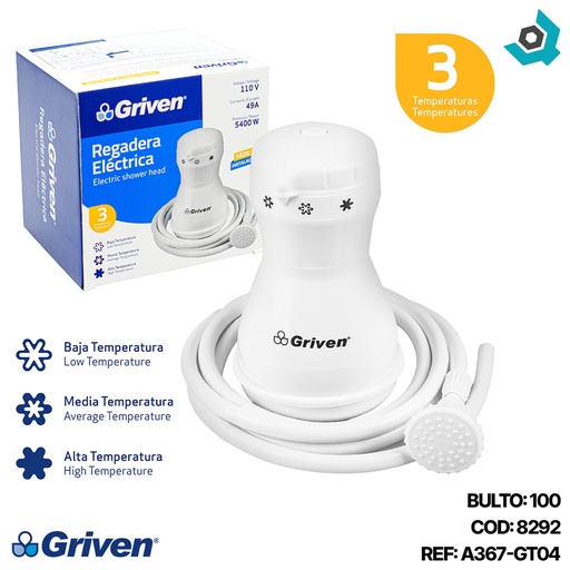 [8292] REGADERA ELECTRICA PARA BANO GRIVEN