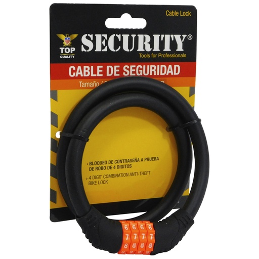 [8310] CANDADO PARA BICICLETA 12MM X 65CM COMBINACION SECURITY