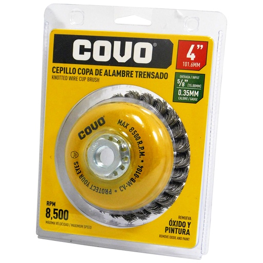 [8332] DISCO CEPILLO COPA DE ALAMBRE 4" X 5/8" COVO