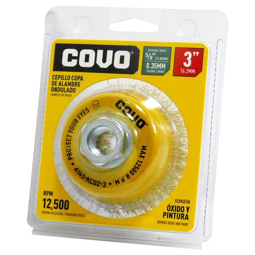[8359] DISCO CEPILLO COPA DE ALAMBRE 3" X 5/8" COVO