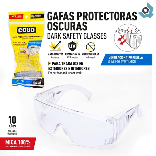 [8360] LENTES DE SEGURIDAD TRANSPARENTES COVO