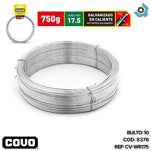 [8376] ALAMBRE DE ACERO LISO 750G COVO
