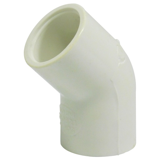 [8413] CODO 45GR PVC PRES 1/2" BLANCO TUBRICA