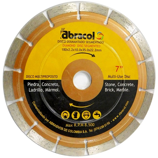[8432] DISCO DIAMANTADO 7" SEGMENTADO ABRACOL