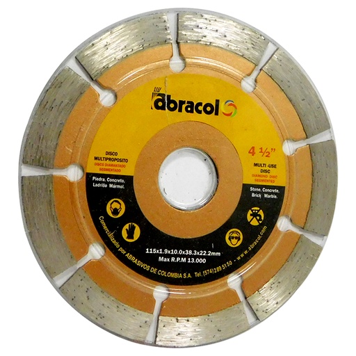 [8436] DISCO DIAMANTADO 4 1/2" SEGMENTADO ABRACOL