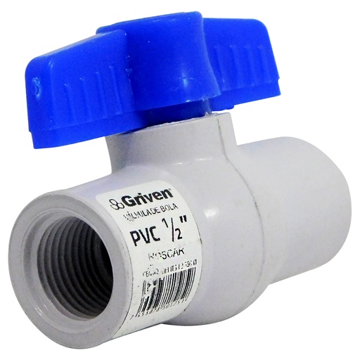 [8464] VALVULA 1/2" DE PVC CON ROSCA GRIVEN