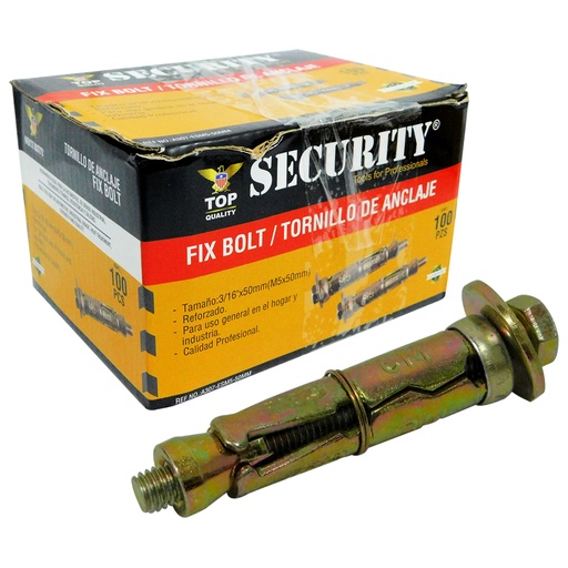 [8512] TORNILLO 3/16" X 50MM CON RAMPLUG METALICO SEGURITY