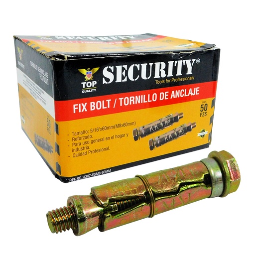 [8514] TORNILLO 5/16" X 60MM CON RAMPLUG METALICO SECURITY