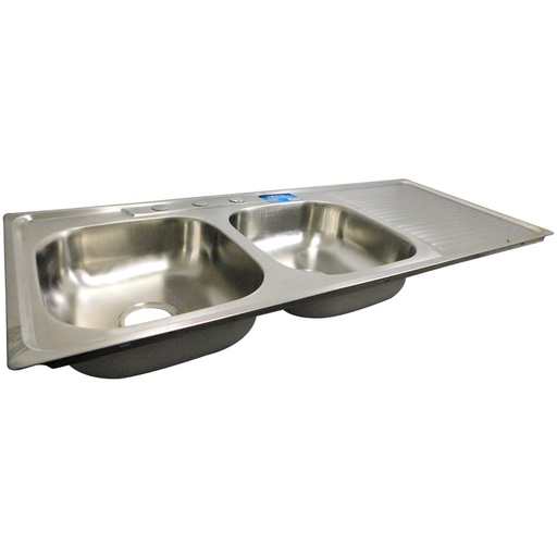 [8561] FREGADERO DOBLE 39 X 53 CM CON ESCURRIDOR GRIVEN