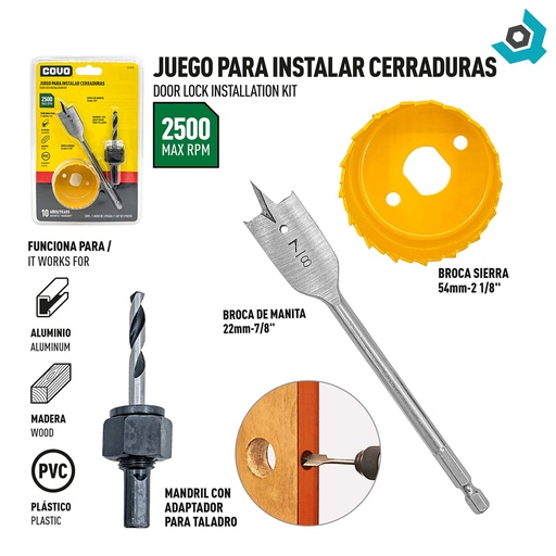 [8581] BROCA PARA CERRADURA 7/8" - 2 1/8" COVO