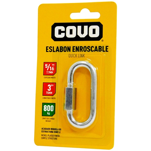[8586] BANDOLA CON SEGURO ENROSCABLE 3" COVO